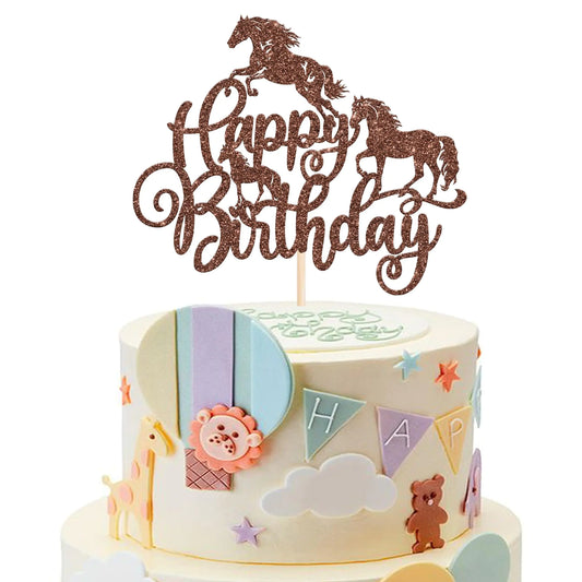 Glitter Horse Birthday Cake Topper