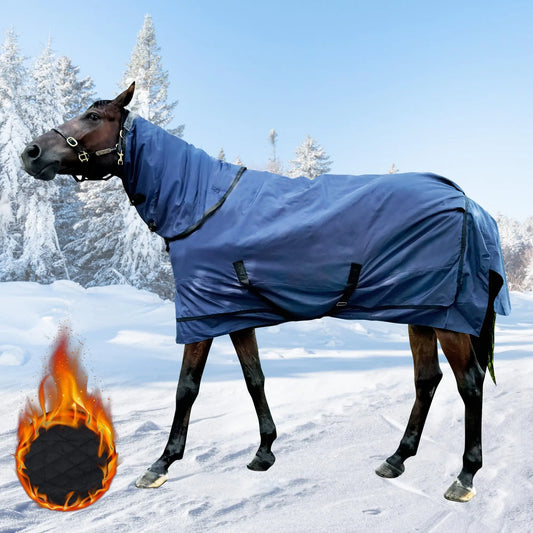 Medium Weight Winter HorseTurnout Blanket with Detachable Neck Cover