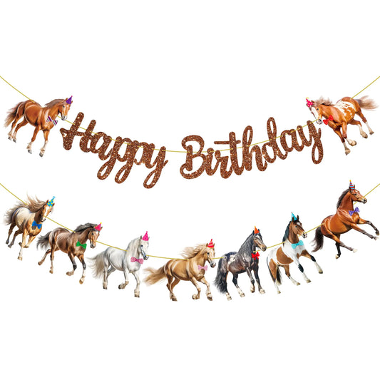 Horse Happy Birthday Banners